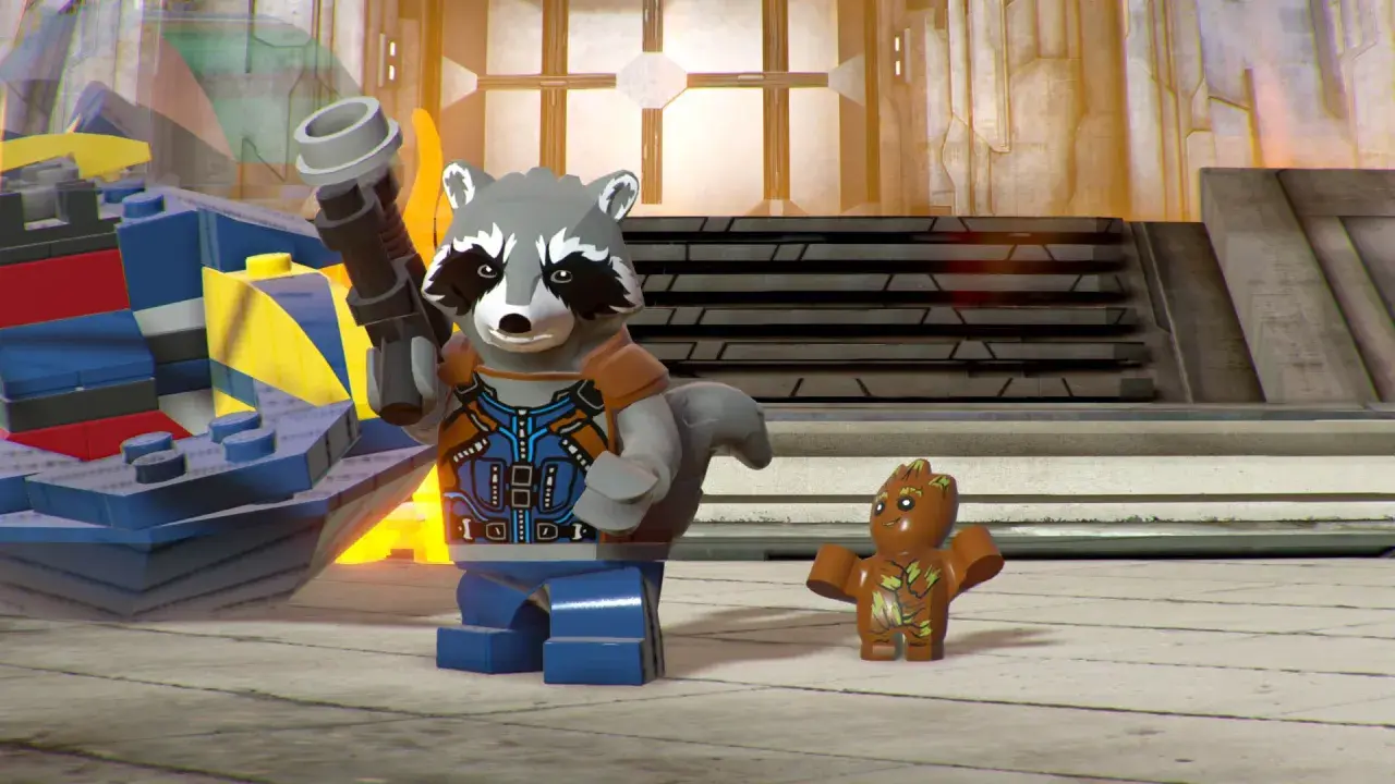 Szop pracz i Groot z Lego Marvel Super Heroes 2, szukacie kodów? Oto oni, gotowi do akcji!