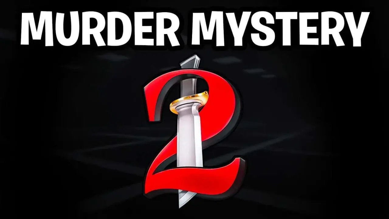 Logo Murder Mystery 2 z mieczem przebijającym cyfrę 2. Szukasz kodów do mm2?