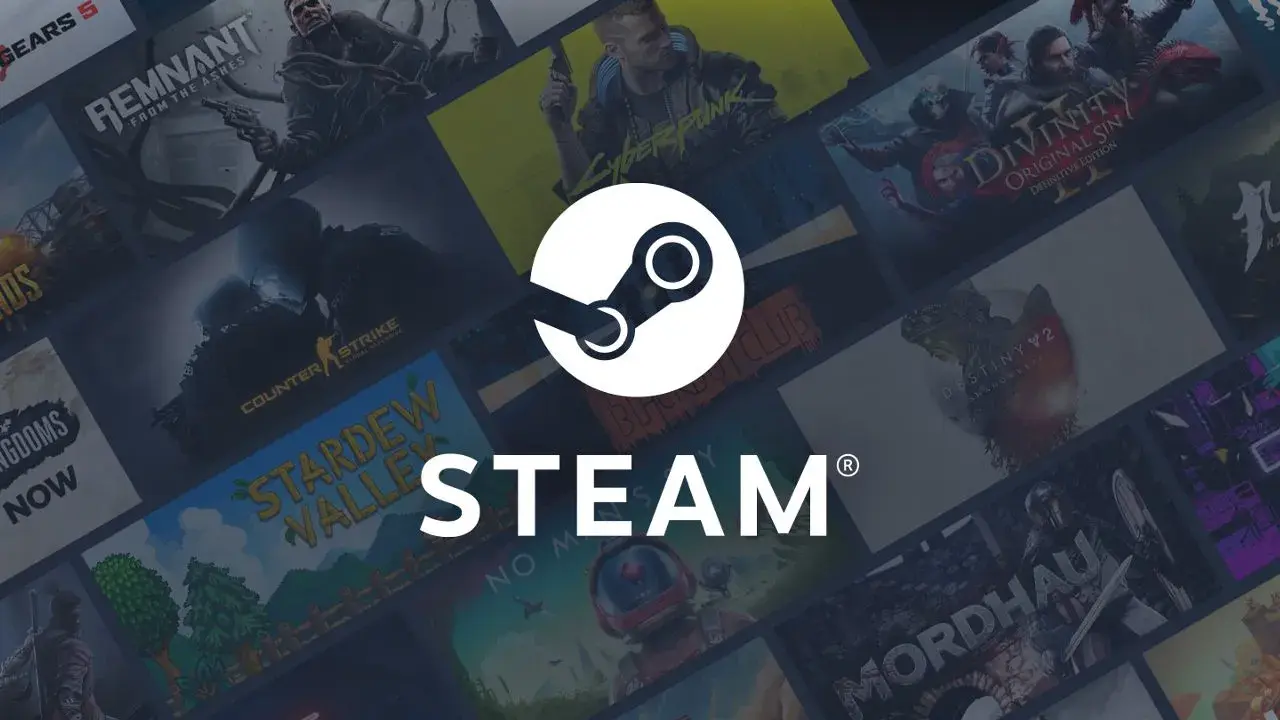 Logo Steam na tle okładek gier. Zastanawiasz się, czy da się wypłacić pieniądze ze Steam?