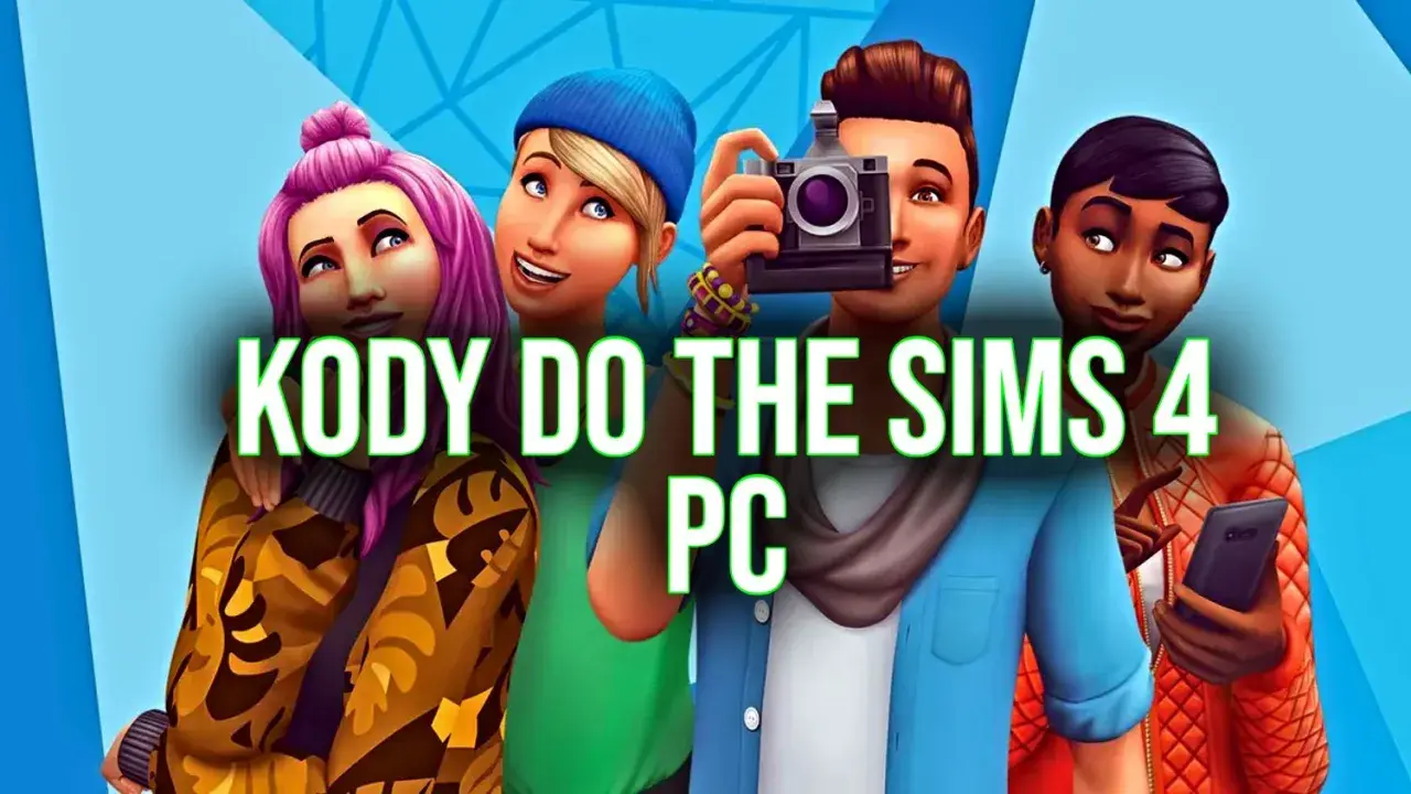 Cztery Simsy z The Sims 4, z napisem "KODY DO THE SIMS 4 PC". Dowiedz się, jak używać kod na zablokowane obiekty.