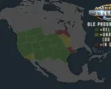 Mapa DLC American Truck Simulator. Zielone stany wydane, żółte nie wydane/przerabiane, czerwone w plikach gry.
