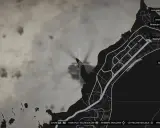 Mapa GTA 5 z zaznaczonym celem misji. Widać helikopter i listę dostępnych aktywności, np. Ammu-Nation.