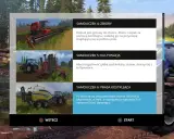 Menu gry fs15: kombajn do zbioru rzepaku, traktor z kultywatorem, prasa do słomy.