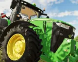 Zielony traktor John Deere 8400 R z gry ls19 na polu.