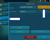 Ustawienia gry Raid Shadow Legends, gdzie można znaleźć swój Player ID, przydatny do kodów.