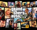 Kody GTA 5 PS5: kolaż postaci z gry, w tym Michael, Franklin, Trevor, Chop i inne.