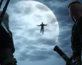 Geralt i Dijkstra obserwują unoszącą się postać na tle księżyca. Czy to ten, kto sieje wiatr w Wiedźminie 3?