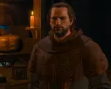 Geralt w karczmie, rozmawia z kupcem. Czy to jeden z tych, co popełnili śmiertelne grzechy w Wiedźmin 3?