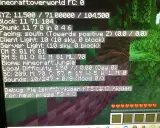 Komenda na dzień w MC. Widać debug menu z informacjami o świecie, współrzędnych, trudności i stanie gracza.