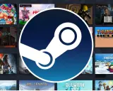 Logo Steam otoczone okładkami gier. Dowiedz się, jak udostępnić grę na Steam, aby dzielić się zabawą ze znajomymi.
