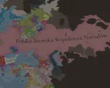 Mapa Europy w grze Europa Universalis 4. Potężna Rzeczpospolita rozciąga się od Bałtyku po Morze Czarne.