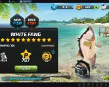 W grze Fishing Clash złowiono rybę White Fang. Gracz zdobył 787 punktów i 23 monety.
