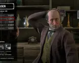 Paser w RDR2 oferuje talizman z pazura niedźwiedzia za 34,75$. Obok stoi mężczyzna w brązowej marynarce.