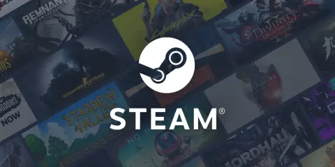 Logo Steam na tle okładek gier. Zastanawiasz się, czy da się wypłacić pieniądze ze Steam?