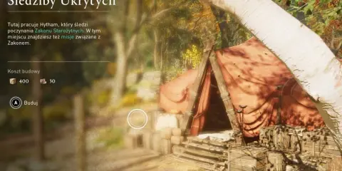 AC Valhalla poradnik: budowa Siedziby Ukrytych. Hytham śledzi Zakon Starożytnych. Koszt: 400 drewna, 30 materiału.