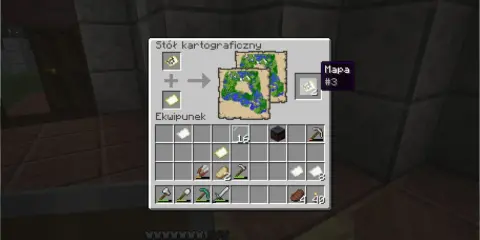 Jak zrobić stół kartograficzny w Minecraft: połącz papier z mapą, by stworzyć nową mapę #3.