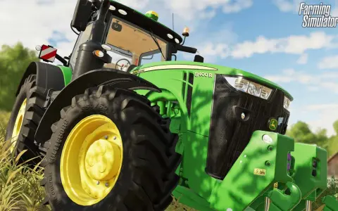 Zielony traktor John Deere 8400 R z gry ls19 na polu.