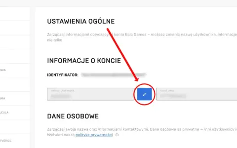 Zmiana nicku Fortnite: edycja wyświetlanej nazwy w ustawieniach konta Epic Games.