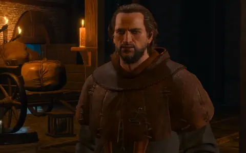 Geralt w karczmie, rozmawia z kupcem. Czy to jeden z tych, co popełnili śmiertelne grzechy w Wiedźmin 3?