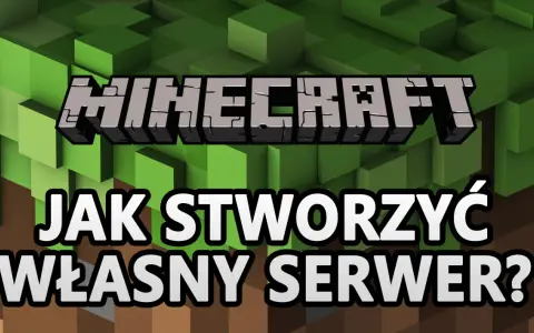 Jak stworzyć serwer Minecraft? Grafika z logo gry i pytaniem o tworzenie własnego serwera.