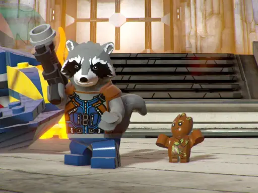 Szop pracz i Groot z Lego Marvel Super Heroes 2, szukacie kodów? Oto oni, gotowi do akcji!