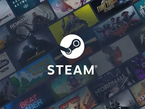 Logo Steam na tle okładek gier. Zastanawiasz się, czy da się wypłacić pieniądze ze Steam?