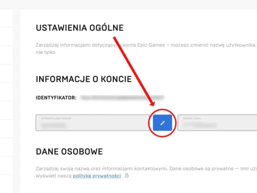 Zmiana nicku Fortnite: edycja wyświetlanej nazwy w ustawieniach konta Epic Games.