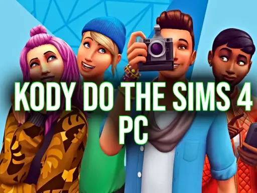 Cztery Simsy z The Sims 4, z napisem "KODY DO THE SIMS 4 PC". Dowiedz się, jak używać kod na zablokowane obiekty.