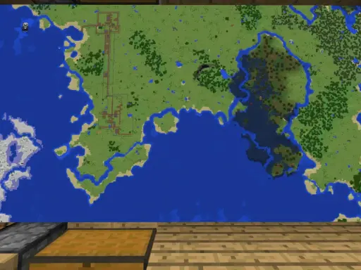 Odkryj świat Minecrafta na tej mapie! Zobacz, jak zrobic mape w mc, eksplorując lądy, morza i śnieżne krainy.