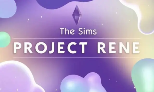 Projekt Rene, zapowiedź The Sims 5, z pastelowymi kształtami i błyszczącymi detalami.