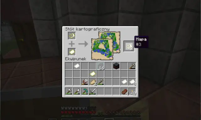 Jak zrobić stół kartograficzny w Minecraft: połącz papier z mapą, by stworzyć nową mapę #3.