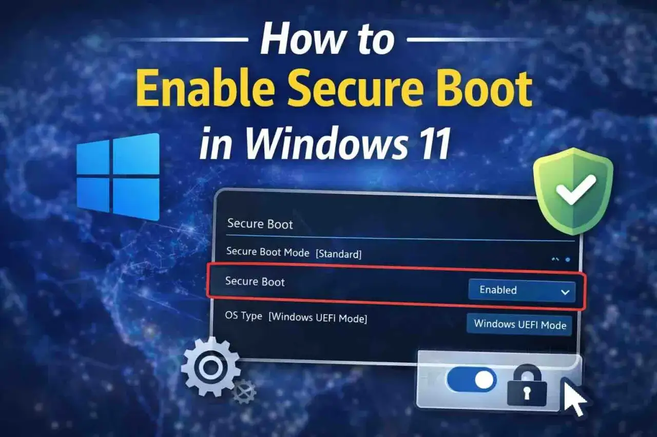 Jak włączyć Secure Boot w Windows 11. Ekran ustawień BIOS/UEFI z opcją włączenia Secure Boot.