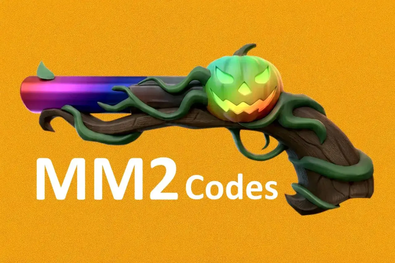 Halloweenowy pistolet z dynią i winoroślami, idealny do zdobycia kod&oacute;w do MM2.